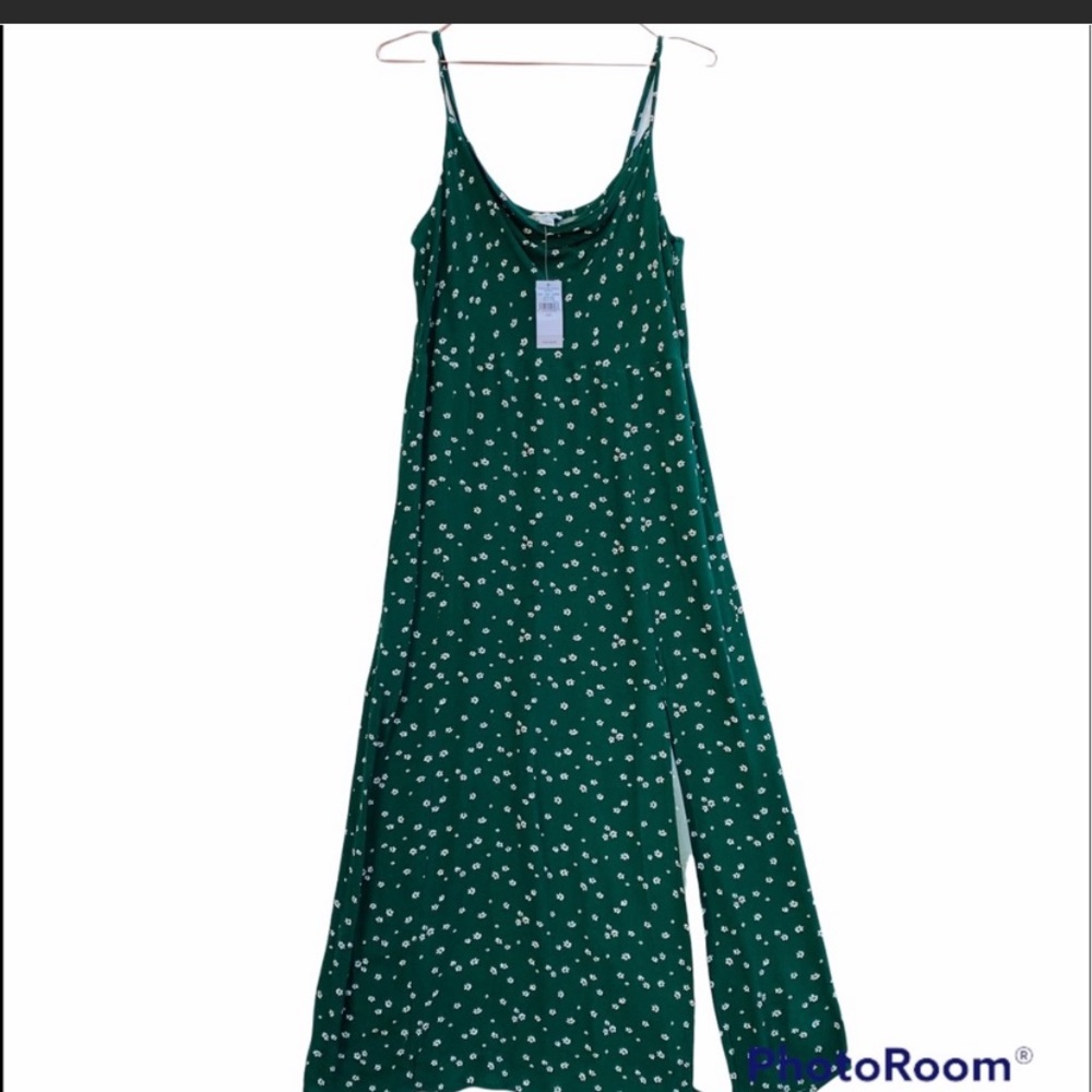 Green floral dress